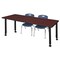 Regency Tables > Height Adjustable > Rectangular Mobile Table & Chair Sets, 72 W, 30 L, 23-34 H, Mahogany MT7230MHAPCBK45NV - alternate 1